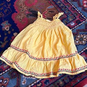 Gap baby | yellow tiered dress with embroidery
